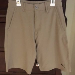 Puma boys polyester/spandex tan shorts